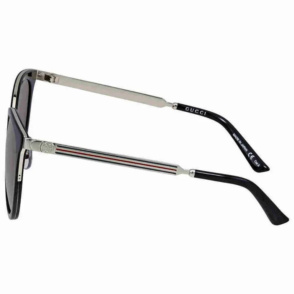 NEW Gucci Black and Silver Round Unisex Sunglasses